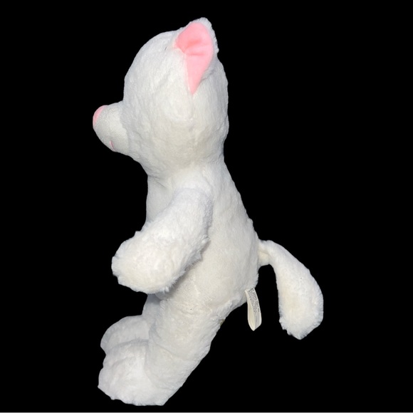MS Teddy Bear Inc Plush White Cat Pink Nose Stuffed Animal Kitty Sewn Eyes 14” - Picture 2 of 6